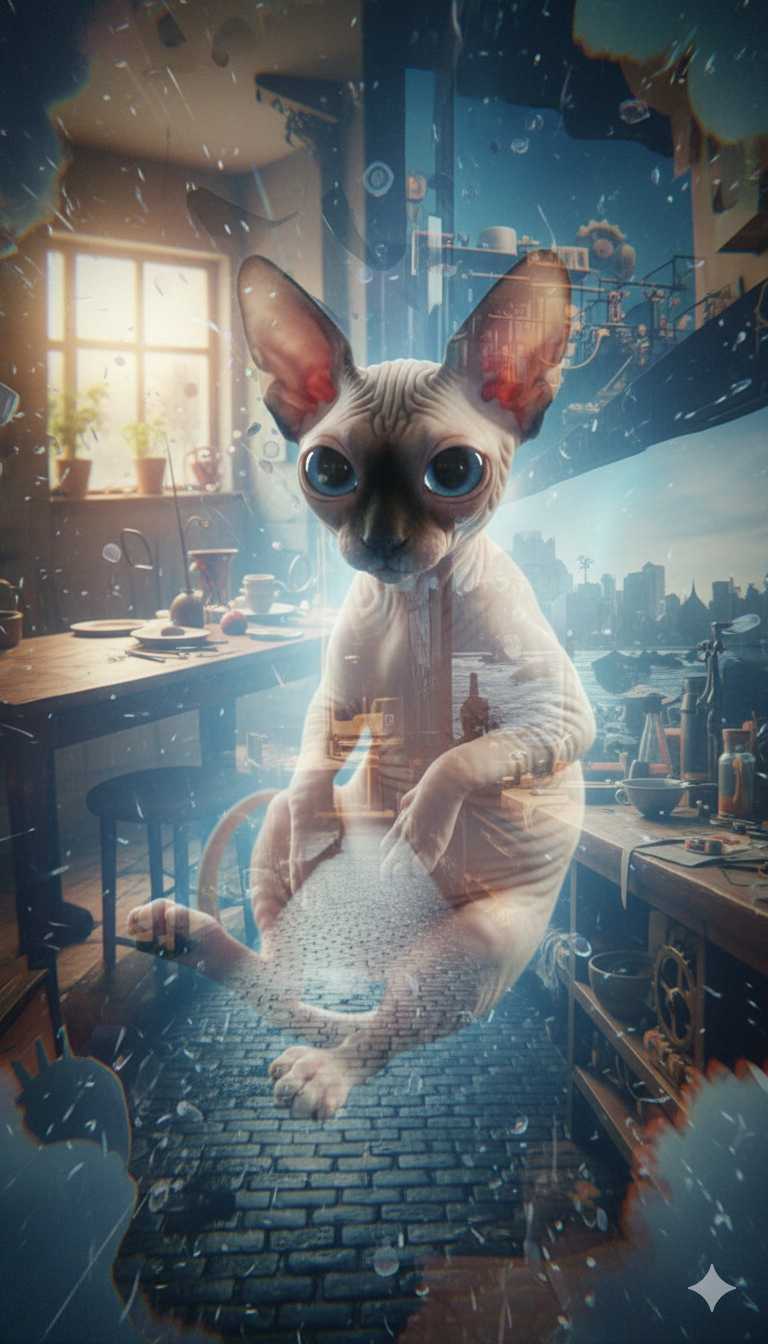 Azul floating between realities